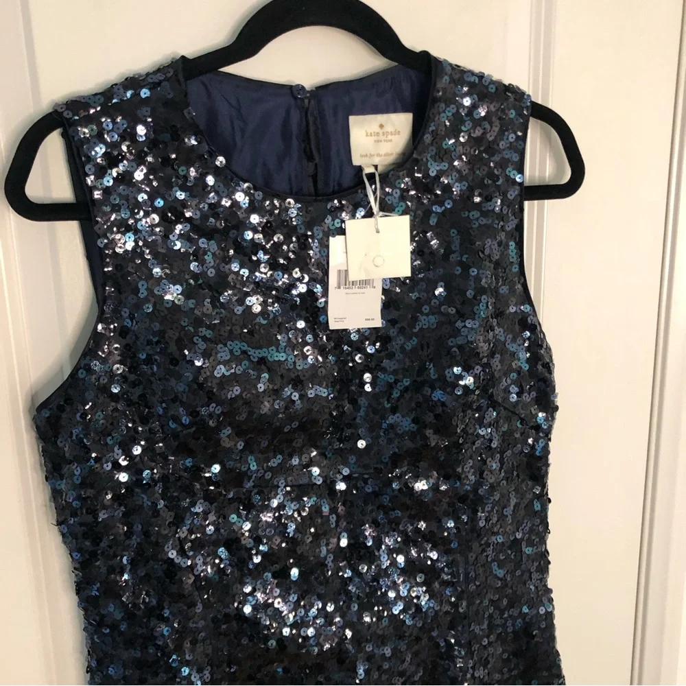 Kate Spade NWT New Women’s Sequin Fit and Flare Statement Bow Dress 12 msrp $898 - Picture 6 of 15